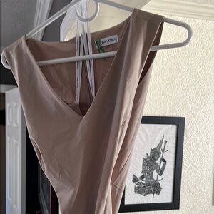 Calvin Klein Tan Jumpsuit Relaxed Fit Long Sleeves